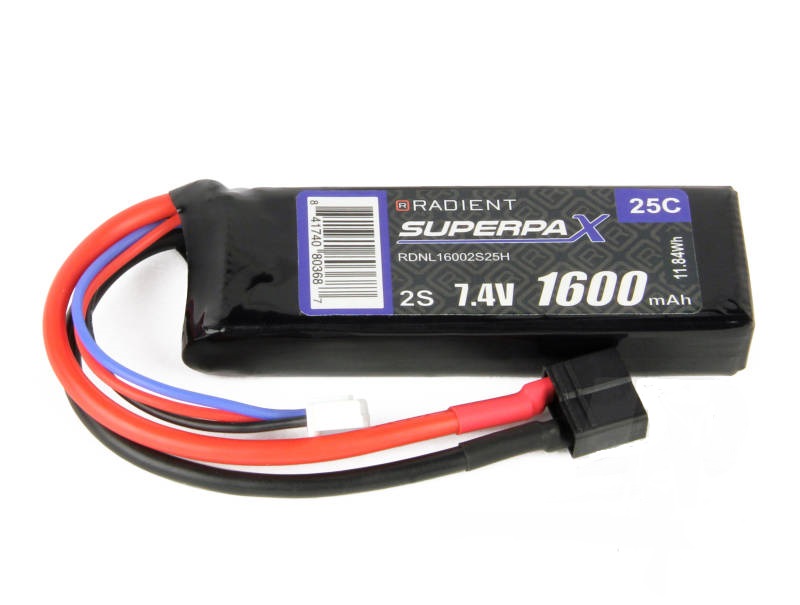 2S LiPo Battery 1600mAh 7.4V 25C HCT