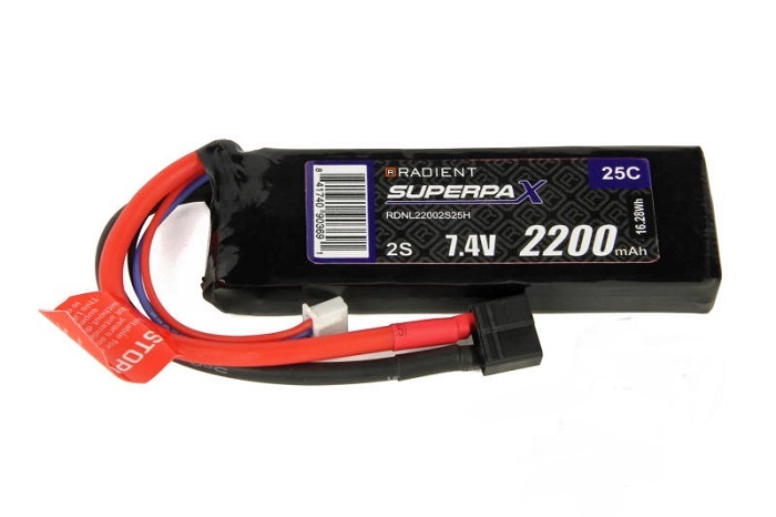 LiPo Batteries 2S 2200mAh 7.4V 25C HCT