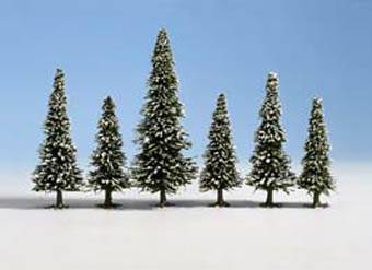 NOCH 26428 Large pack of snow covered pine trees Height:60 - 150