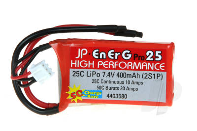 EnErG Pro 25C LiPo 400 (7.4V - 2s) 5C Charge (XH)
