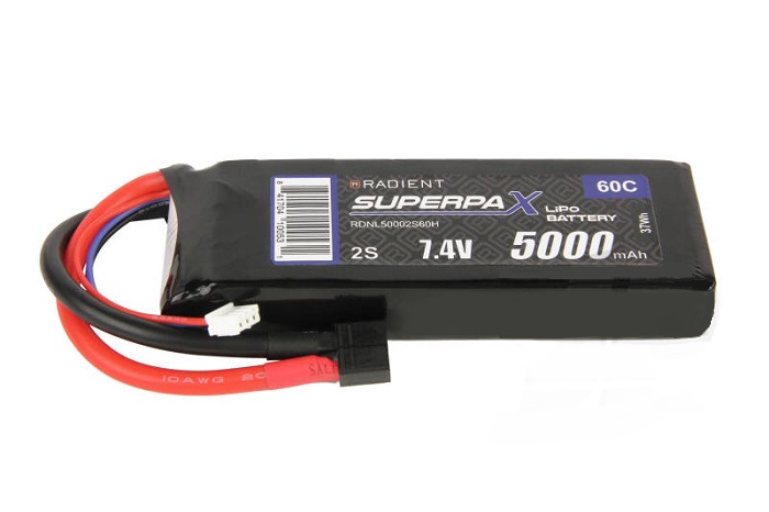 LiPo Battery 2S 5000mAh 7.4V 60C HCT