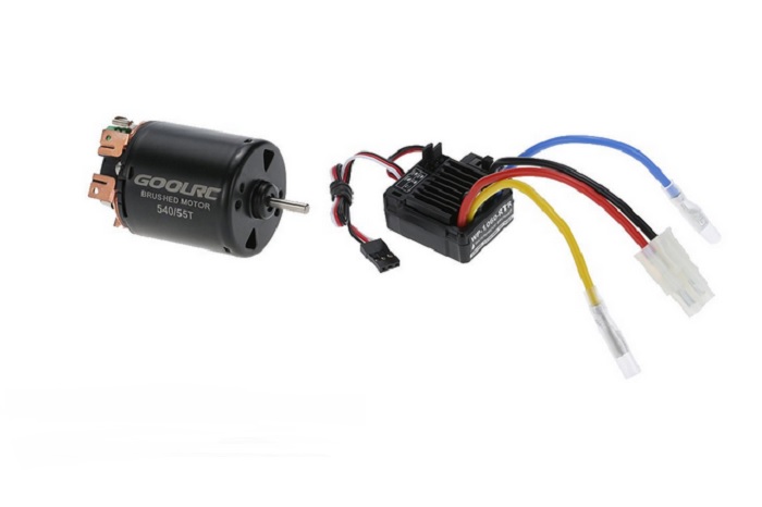 GoolRC 540 55T 4 Poles Brushed Motor and WP-1060-RTR 60A Waterpr