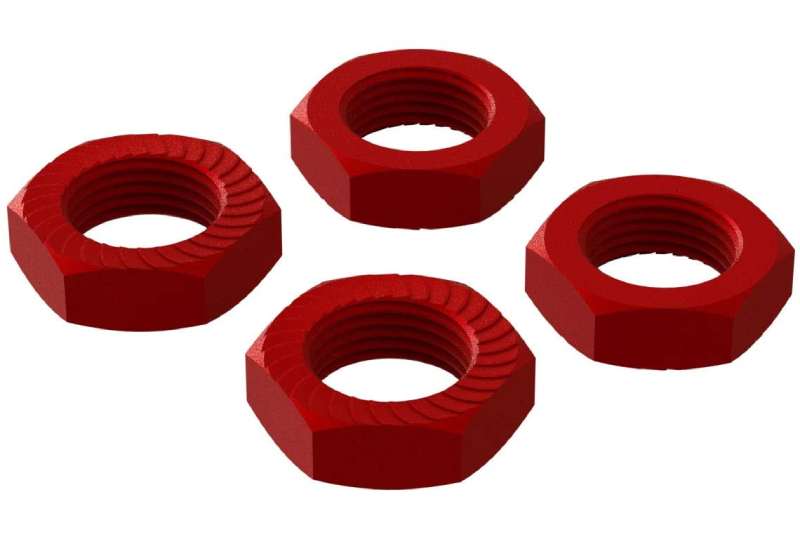 Arrma Aluminum Wheel Nut, 17mm Red (4)