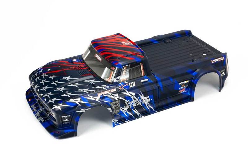 Arrma Painted Body, Blue/Red: INFRACTION 6S BLX