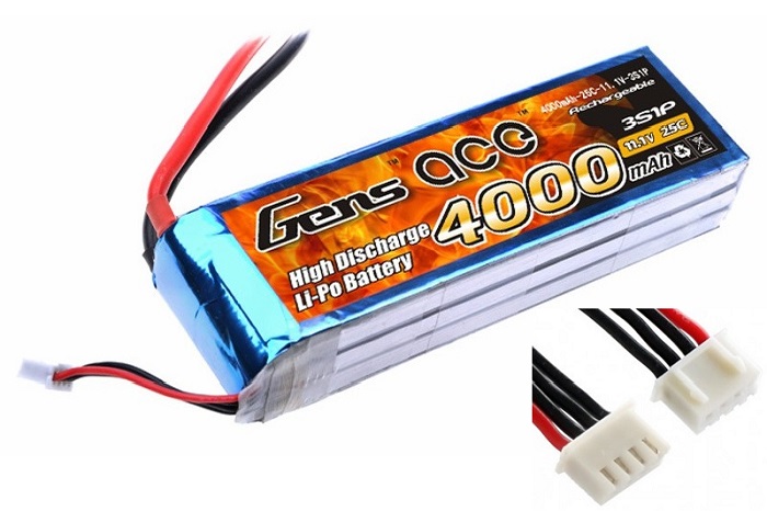 Gens ace 4000mAh 11.1V 25C 3S1P Lipo Battery Pack