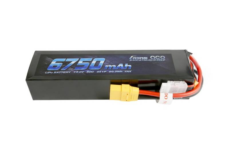 Gens ace 6750mAh 14.8V 50C 4S1P Lipo Battery Pack - XT90