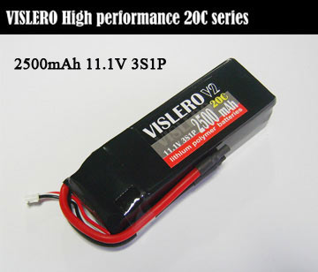 Lipo Batteries Vislero 2500mAh 3S1P 20C - 11.1V