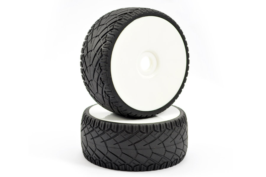 Fastrax 'Inter Tread' 1/8th Off-Road Pre-Mounted Tyres on Dished
