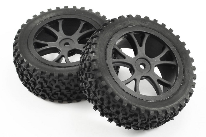 FASTRAX 1/10 MOUNTED CUBOID BUGGY FRONT TYRES 10-SPOKE