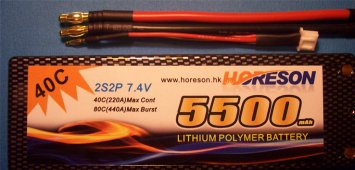Horeson 5500mAh 2S 40C CAR LiPo Battery