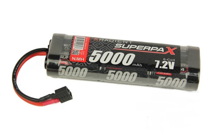 Superpax Battery, SC 7.2V 6-Cell 5000mAh NiMH, Stick, HCT