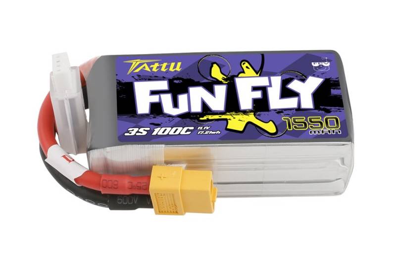 Tattu Funfly 1550mAh 11.1V 100C 3S1P Lipo Battery XT60 Plug