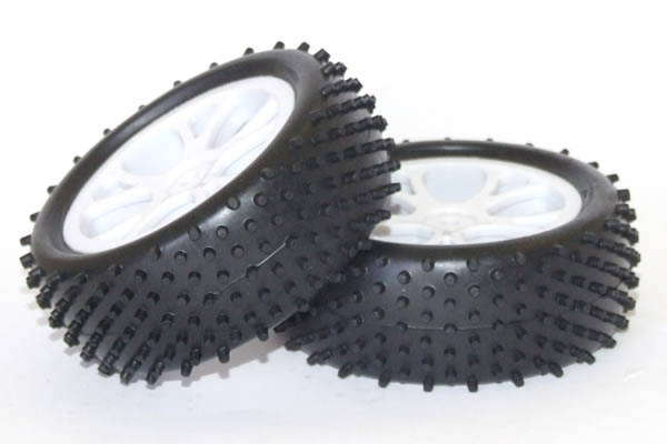 FTX Front Buggy Wheel and Tyre Set White - Vantage