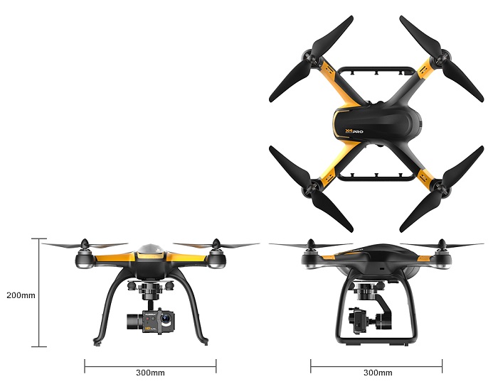 Hubsan X4 PRO Deluxe FPV RTF 3-achs Gimbal,Camera 7"Touch + Para