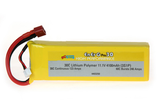 ENERG-PRO 30C LIPO 4100 (3S1P) 5C CHARGE (XH) - 11.1V LiPo Batte