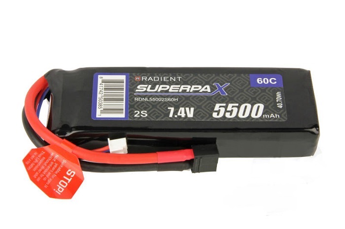 LiPo Battery 2S 5500mAh 7.4V 60C HCT