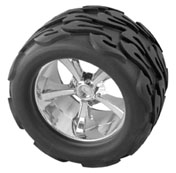 61219 UFO Wheel with Fireball Tire glued L/R (4) (fits HPI Savag