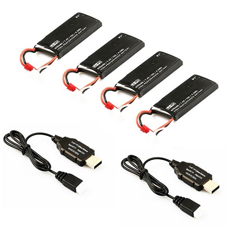 HUBSAN H502E/S BATTERY PACK (4XBATTERIES+2 USB CHARGER)
