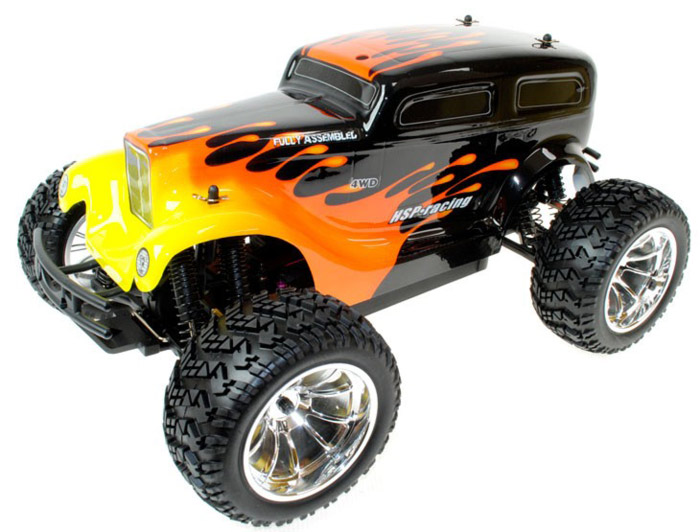 Electric Radio Controlled Monster Truck - Hot Rod 1:10 Scale 4WD