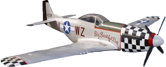 P51 Mustang Large Scale Rc AirPlane Silver PNP