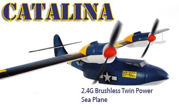 4 CH Catalina RC 2.4G Brushless Electric Twin Power Sea Plane w/