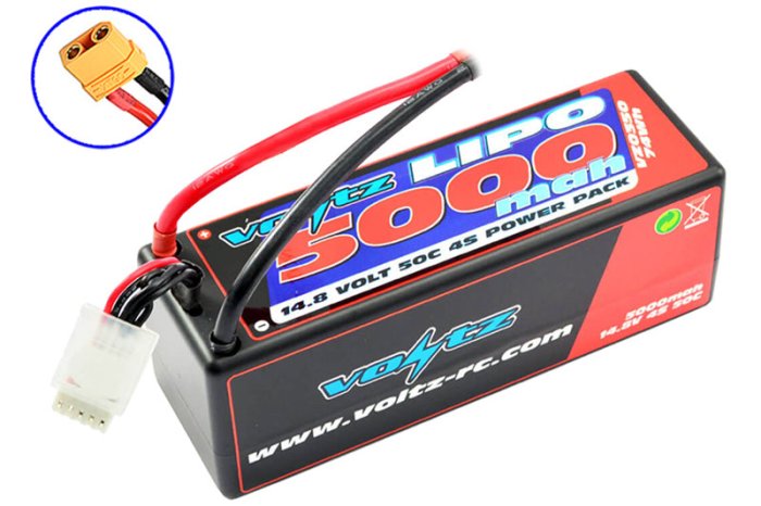 (image for) VOLTZ 5000MAH HARD CASE 14.8V 50C LIPO STICK PACK XT90