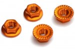 (image for) FASTRAX M4 GOLD SERRATED ALUMINIUM LOCKNUTS 4PCS