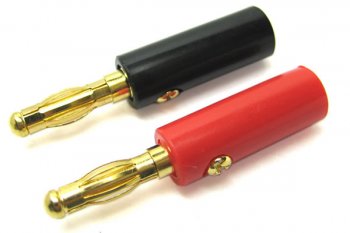 (image for) 4.0mm Gold Connector, Red & Black - Etronix