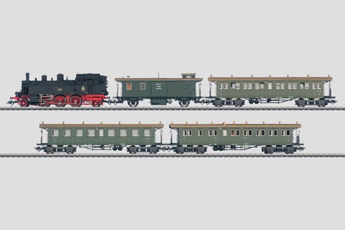(image for) Württemberg Passenger Train: Tank Locomotive and 4 Open Platform
