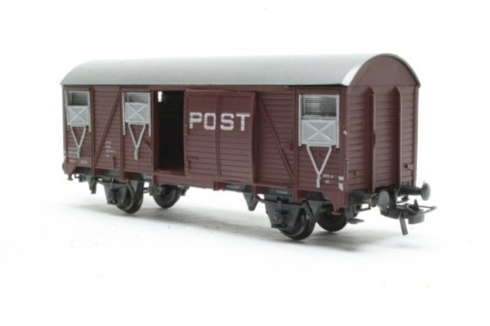 (image for) Roco 4373 Ho Ns Covered Post Wagon Gs 2 Axles Brown - Used model