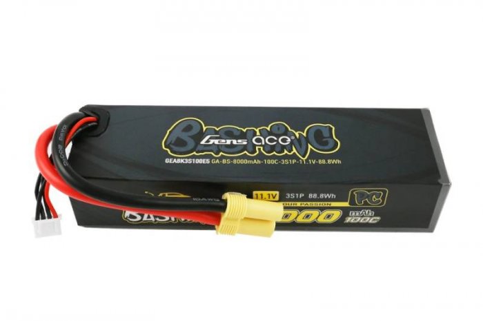 (image for) Gens ace 8000mAh 11.1V 100C 3S1P Lipo Battery Pack EC5-Bashing