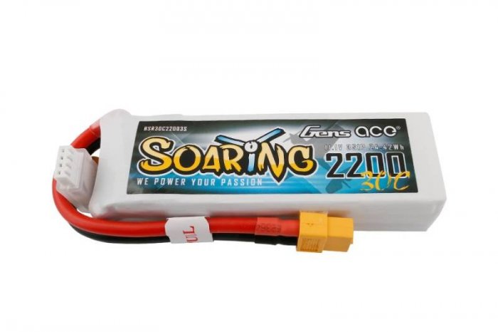 (image for) Gens ace Soaring 2200mAh 11.1V 30C 3S1P Lipo Battery Pack XT60