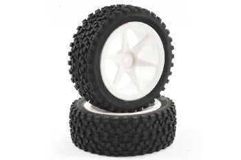(image for) FASTRAX 1/10 MOUNTED CUBOID BUGGY FRONT TYRES 6-SPOKE