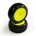 (image for) Carisma GT14B Neon Yellow Standard Pre-glued Rear Tyres (2)