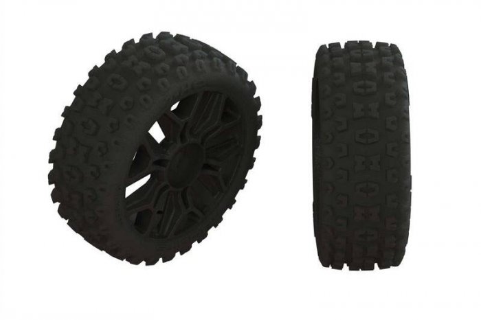 (image for) Arrma Dboots '2HO' Tire Set Glued Gun Metal (2)