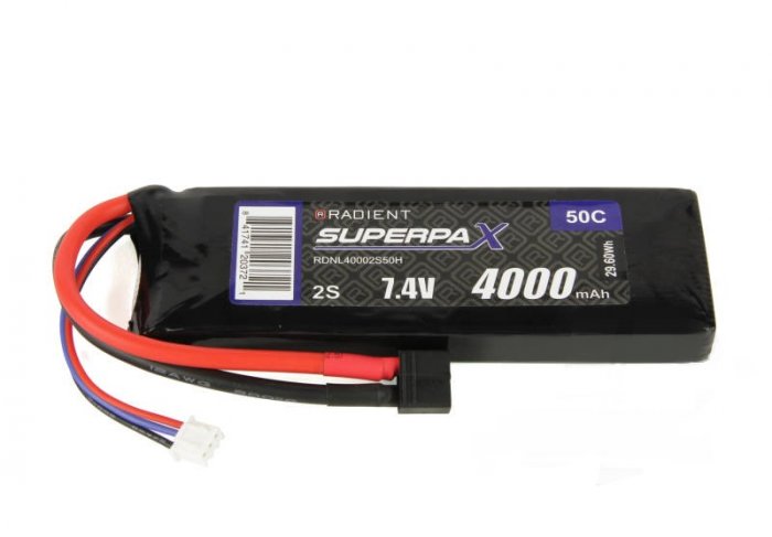 (image for) LiPo Batteries 2S 4000mAh 7.4V 50C HCT