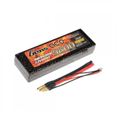 (image for) Gens ace 5800mAh 7.4V 45C 2S2P HardCase Lipo Battery