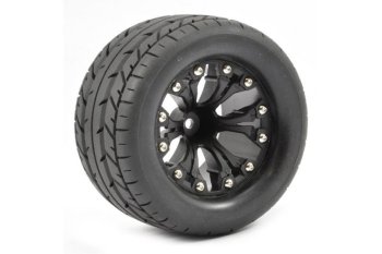 (image for) Fastrax 1:10 MT Eagle Mounted Tyres 6spoke Black 1/2 Offset (PR)