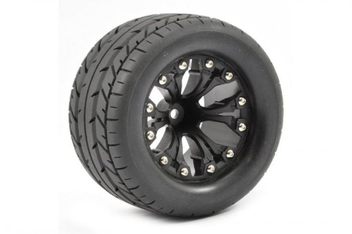(image for) Fastrax 1:10 MT Eagle Mounted Tyres 6spoke Black 1/2 Offset (PR)