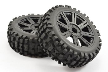 (image for) FASTRAX 1:8 ROCK BLOCK MOUNTED ON 8-SPOKE BLACK (PR)