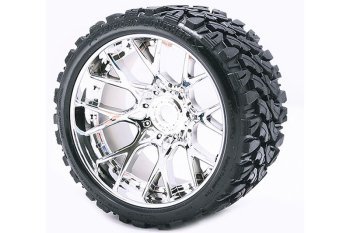 (image for) SWEEP TERRAIN CRUSHER BELTED TYRE SILVER 17MM WHEEL 1/2 OFFS