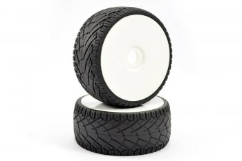 (image for) Fastrax 'Inter Tread' 1/8th Off-Road Pre-Mounted Tyres on Dished