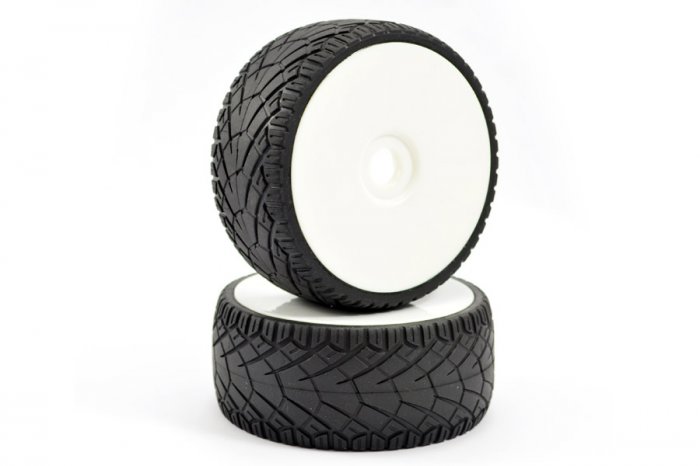 (image for) Fastrax 'Inter Tread' 1/8th Off-Road Pre-Mounted Tyres on Dished