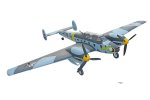 (image for) Dynam Messerschmitt Bf 110 1500mm ARTF Warbird