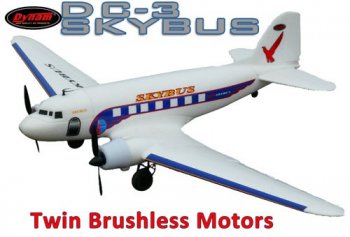 (image for) Dynam DC-3 SkyBus 4 ch Brushless rc plane