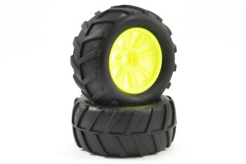 (image for) FTX COMET MONSTER FRONT MOUNTED TYRE & WHEEL YELLOW