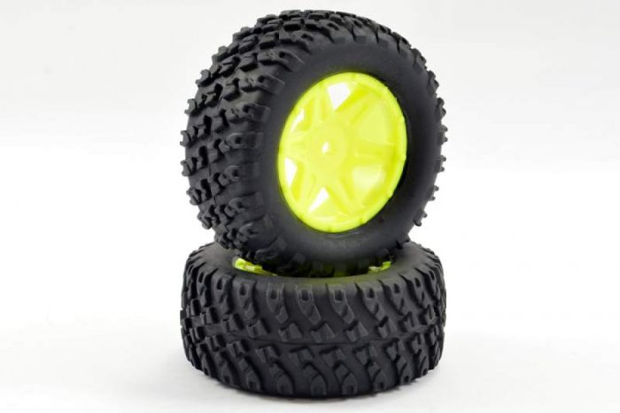 (image for) FTX COMET DESERT BUGGY/SC REAR MOUNTED TYRE & WHEEL YELLOW