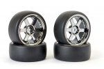 FASTRAX 1/10 (4) DRIFT D1 TYRE W/3MM 6-SPOKE WHEEL- BK CHROME (image for) FASTRAX 1/10 (4) DRIFT D1 TYRE W/3MM 6-SPOKE WHEEL- BK CHROME