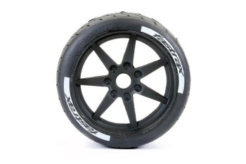 (image for) Fastrax Supaforza Wide Rear 52° Tyres 17mm Hex Black Wheels