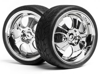 (image for) HPI TIRES - MOUNTED SUPER LOW TREAD TIRE (CHROME/4pcs)